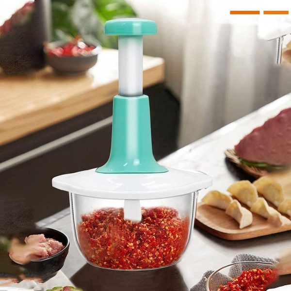 Manual Hand Push Chopper | Multi-functional Vegetable Meat Grinder, Grater, Chopper -1500 Ml (random Color)