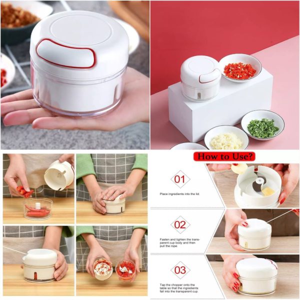 Mini Chopper Powerful Meat Grinder Hand-power Food Chopper Mincer Mixer Blender Chop Meat Fruit Vegetable N